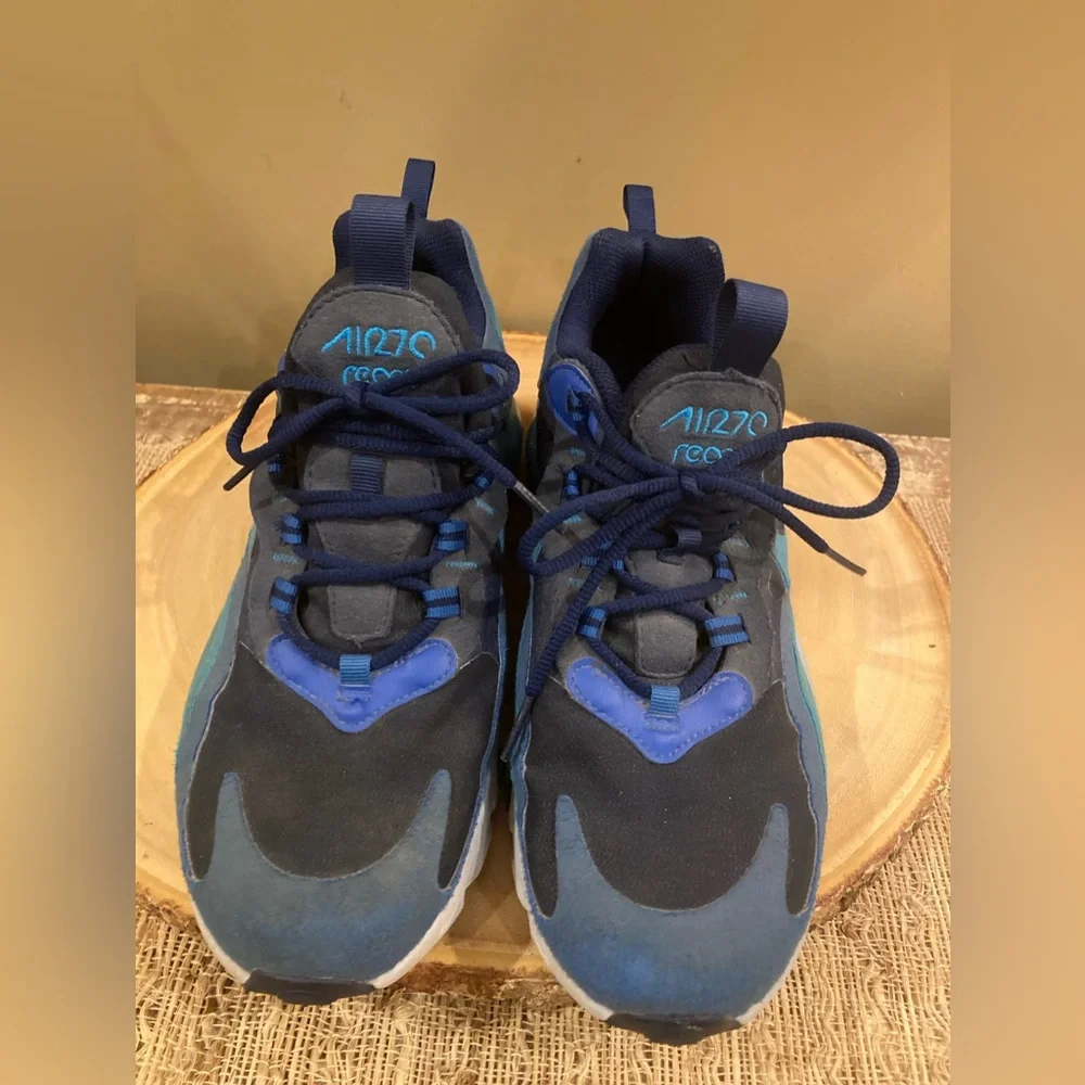 Nike Air Max 270 React GS‎ Shoes Blue Kids Youth 7Y Womens 8.5 - 9 BQ0103-400
